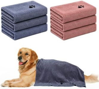 Microfiber Dog Towels 6 Pack, Perfect Shower & Bath Supplies for Dogs