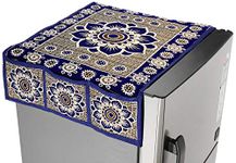 Amazon Brand - Solimo Cotton Blend Fridge Top Cover, Blue