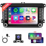 Hodozzy 2G+64G Android Car Stereo for VW Jetta Tiguan Golf Passat Beetle Polo Wireless Carplay Android Auto, 9 inch HD Touch Screen Car Radio with GPS Navigation Bluetooth FM/RDS SWC, Backup Camera