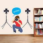 StickMe 'Photo Shot - Smile - Photography - Studio - Wall Sticker' -SM958 (Multi Colour, Vinyl - 95cm X 80 cm)