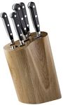 Sabatier Professional Curved 5 Piece Knife Block Set - Solid Oak, Full Tang Knives, High Carbon Steel, Taper Ground Blades, Triple Rivet Comfort Handles. Sharper for Longer. by Taylors Eye Witness.