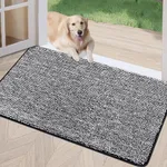 REFETONE Indoor Doormat, Front Door Mat 36"x59" Absorbent Rubber Backing Non Slip Back Door Mats, Washable Low-Profile Inside Floor Mat Door Rugs for Entryway, Resist Dirt Mud Mat for Dogs, Black