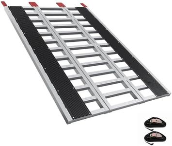 GarveeTech Snowmobile Loading Ramp, 1500 LBS Capacity Tri-Fold Motorcycle Powersports Loading Ramps with Load Straps for Motorcycles, ATV/UTV, Lawn Mowers, Tractors 85" x 54"