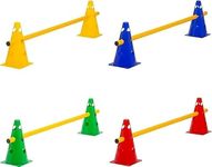 Ananya Sports 15" Cone Hurdle Set (10 Cone 5 Pole) (15 inch Cones with 2.5 feet Pole) Fitness and Agility Speed Training Adjustable 2 Side Hole in Cone