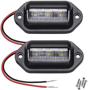 2PCS Xenon White LED License Plate Light, 12V-24V DC Waterproof 6-SMD Lamp Taillight, For Truck SUV Trailer Van RV Boats as Step Courtesy Light, Dome/Cargo Lights or Under Hood Light