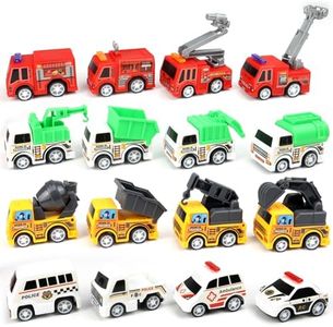 16 Pcs Pull Back City Cars and Trucks Toy Vehicles Set, Mini Vehicles Toy Bulk, Baby Car Toys for Toddler, Toys Cars Party Favors for Kids, Birthday Gifts, Christmas for Boys Girls Kids