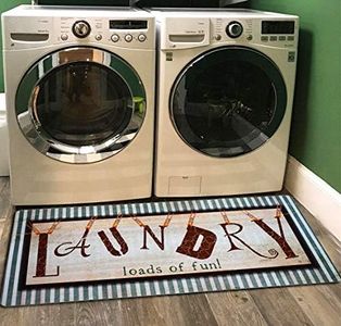 UKELER Laundry Rug, Non Skid Laundry Room Cheap Wash House Mat Waterproof Floor Runners for Bath Room 48’'x20''