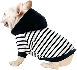 CHEERTAILS Dog Sweaters for Small Medium Dogs Girl French Bulldog Clothes,Frenchie Clothes Puppy Sweaters for Small Dogs Boy,Pet Sweatshirt Halloween Costume Hoodie Winter Coat,Black Striped,XS