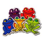 EPOSGEAR 5 Pack Assorted Frog Design Car Air Fresheners - 5 Scent Variety Pack - With Elastic Hanging Loop