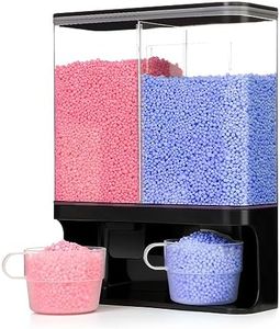 Laundry Scent Boosters Beads Dispenser, Conwomin Wall Mounted Laundry Detergent Dispenser with 2 Cups for Laundry Beads, Rice, Beans, Stain Remover Powder, Black(105 oz)