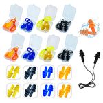 Ear Plugs for Sleeping,Noise Canceling Ear Plugs Soft Reusable Silicone Earplugs Waterproof Noise Reduction Earplugs for Concert (12 Pairs - Dark)