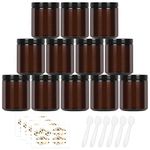 240 ml 8 oz Amber Round Glass Jars with Black Lids Great Perfect for Cosmetics and Face Cream Lotion and Personal Care Products and more