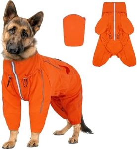 Dora Bridal Windproof Dog Jacket, Lightweight Water Resistant Dog Rain Coat, Adjustable Four-Legged Reflective Dogs Raincoat, Anti-Static Dogs Windbreaker for Hiking Waking(Orange, 4XL)