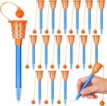 LATERN 24Pcs Basketball Ballpoint Pen with Hoop, 14CM Basketball Blue Ink Pens 0.7mm Fine Point Pens Soft Grip Writing Pens for Students Children School Office Football Party Supplies