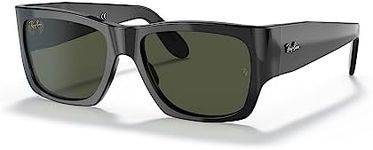 Ray-Ban Rb2187 Nomad Square Sunglasses, Black/G-15 Green, 54 mm