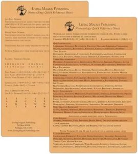 Numerology Quick Reference Sheet - Living Magick (Living Magick Learning Card Series) F