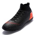 TTFS World Performance Team Shooter Fg/Ag Hard Sock Mouth World Cup Football Shoes Sneakers, Black, 7