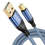 XGMATT USB Printer Cable 3M,USB 2.0 Printer Cable A Male to B Male, Braided Nylon Scanner Cord for HP,Dell,Canon,Lexmark,Xerox,Brother,Samsung etc.Blue