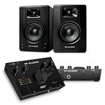 M-Audio Recording Bundle - AIR 192x4 USB C Audio Interface with 1 XLR in, BX4 4.5" Studio Monitor Speakers Pair and Music Production Software