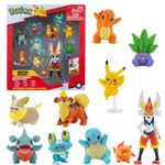 Pokemon Figures 10-Pack - Cinderace Pikachu Charmander Squirtle Oddish Gible Bulbasaur Yamper Froakie & Growlithe - Toys New 2022 - Figures 5-11cm-Officially Toys