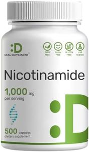 Vitamin B3 Nicotinamide 1,000mg Per Serving – 500 Capsules, Flush Free Niacin, Essential B3 – Supports Healthy Skin & Energy Production – Non-GMO