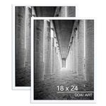 DOAI ART 18x24 Poster Frame 2 Pack, White 18 x 24 Picture Frames for Horizontal or Vertical Wall Mounting, Durable Scratch-proof Safe and Artistic Large Photo Frame Wall Art