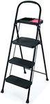 Rubbermaid RMS-3T 3 Steel Step Stool with Project Tray, Black