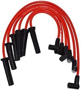 A-Team Performance - Set of 6 Cylinder 8.0mm Red Silicone Durable Two-Layered Silicone Coating Spark Plug Wires 4.3 Vortec - Compatible with GMC Chevy 230, 250, 292, 350