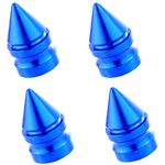 Abfer Spike Valve Stem Covers Metal Tire Valve Caps 4pcs Car Wheel Tyre Dust Cover Decoration Fit Bikes Vehicle Truck Motorcycles (Blue)