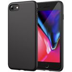 JETech Silicone Case for iPhone SE 3/2 (2022/2020 Edition), iPhone 8 and iPhone 7, 4.7-Inch, Silky-Soft Touch Full-Body Protective Case, Shockproof Cover with Microfiber Lining (Black)