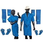 Kuber Industries Cotton 10 Piece Bathrobe Set - Blue