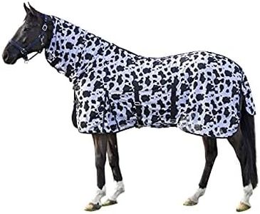 HKM 12449 Couverture anti-mouches avec col en forme de vache 125 cm Noir/blanc