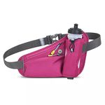 HOTEMIA Waist Bag Fanny Pack with Water Bottle Holder for Men Women Running Hiking Camping Cycling fits all phones(Bottle Not Included), Pink, One Size, Sport