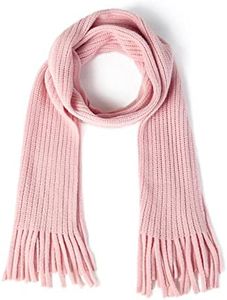 BEARUN Kids Knit Scarf Winter Fashion Solid Color Toddler Baby Scarves Neck Warmer Tassel Scarf for Boys Girls Pink