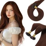 Sunny Hair U Tip Hair Extensions Human Hair Invisible Keratin Hair Extensions Straight Hair Extensions for Women 50G Auburn 16inch