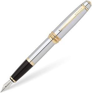 Cross Bailey Refillable Fountain Pen, Medium Nib, Includes Premium Gift Box - Medalist Chrome
