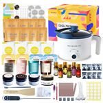 Complete Candle Making Adult Kit with Electric Wax Melter, DIY Candle Wax Melts Kits for Adults Sweet Scents