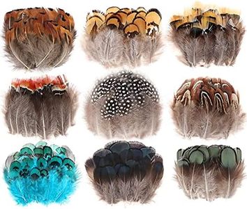 MWOOT 180 Piezas Plumas Manualidades, 9 Estilos Plumas Naturales Decoracion, Plumas de Pollo Decorativas para DIY Atrapasueños Corona de Navidad Alas Artesanía Actividades Boda Decoración