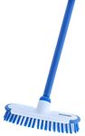 Superio Deck Scrub Brush with Long Handle 48 Inches, Heavy Duty Stiff Bristles Grout Scrubber with Scraper - Cleans Hot Tub, Swimming Pool, Granite Tiles, Bathroom, Patio, Kitchen, Wall and Deck