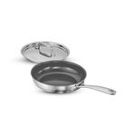 TRAMONTINA Fusao Healthy Triply Ceramic 20cm Frypan with SS 304 lid | Non Toxic (PFAS/PTFE/PFOA Free) Omlete Pan | Saute | Induction Friendly | Stay Cool Handle I 10 Year Warranty*