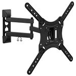 Mount-It! Full Motion TV Wall Mount Monitor Wall Bracket with Swivel Fits 26 32 35 37 40 42 47 50 55 Inch LCD LED OLED Flat Screens up to 66 lbs and VESA 400x400