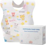 KIIS Disposable Baby Bibs for Baby Boys and Girls - Individually Packaged - Hygienic, Soft and Leakproof (20 PCS) (Giraffe)