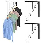 BELLE VOUS 3 Pack of Wall-Mounted Metal Garment Racks - 30.5 x 28.5cm/12.01 x 11.22 Inches Industrial Clothes Hanger Rails - Heavy-Duty Space-Saving Hanging Clothes/Coat Storage Racks