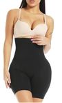 KROYWEN Women’s Nylon Spandex No Rolling Down High Waist Tummy Control/Tummy Tucker/Butt Lifter/Body Shaper Shapewear with Lace (Black)