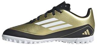 adidas F50 Club Messi Football Boots Turf, Gold/Footwear White/Carbon Black, 5 UK