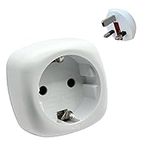 Pipestation EU to UK Plug Adapter | Europe to UK 3 Pin to 2 Pin Socket Adaptor | Euro to UK Plug | for Electric Toothbrush Shaver Electric Devices from France Italy Spain Germany to UK | 13A | White