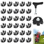 30 Pcs Golf Spikes, Replacements Golf Shoe Spikes Anti-slip Tooth Studs Shoe Spikes, Easy to Install Golf Accessory with Spike Wrench Tool Provides The Golfer with Traction Stability(Black)