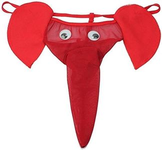 Acizi Calzoncillos sexys de Cintura Baja para Hombre, abultamiento, Bolsa, abultado, Elefante, Ropa Interior (Rojo)
