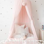 Pink Canopy Over Bed Canopy Round Dome Girls Bed Canopy Princess Bed Canopy