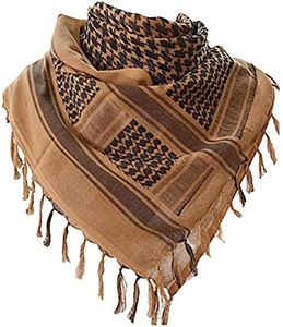 Aonal Military Shemagh Tactical Desert Scarf, 100% Cotton Keffiyeh Neck Head Scarf Wrap for Men Women,A-tan